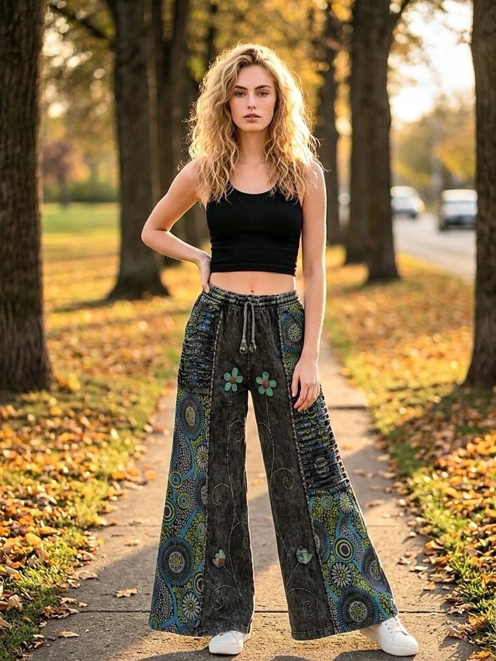 Rising international The Collection Royal Boho Garden Groove Wide-Leg Patchwork